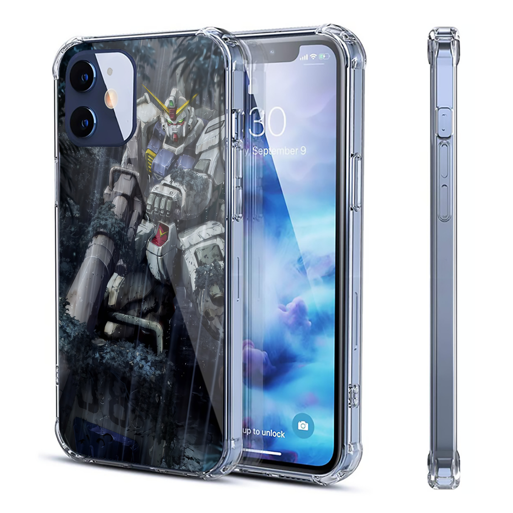 （画像用） 機動戦士ガンダム Mobile Suit Gundam 【iPhone 12シリーズ対応】透明スマホケース（クリアソフトケース）